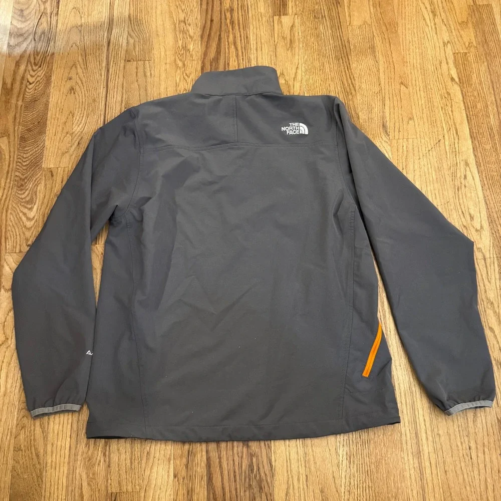 The North Face Apex Mens Gray Quarter Zip Softshell Pullover Jacket Size Medium